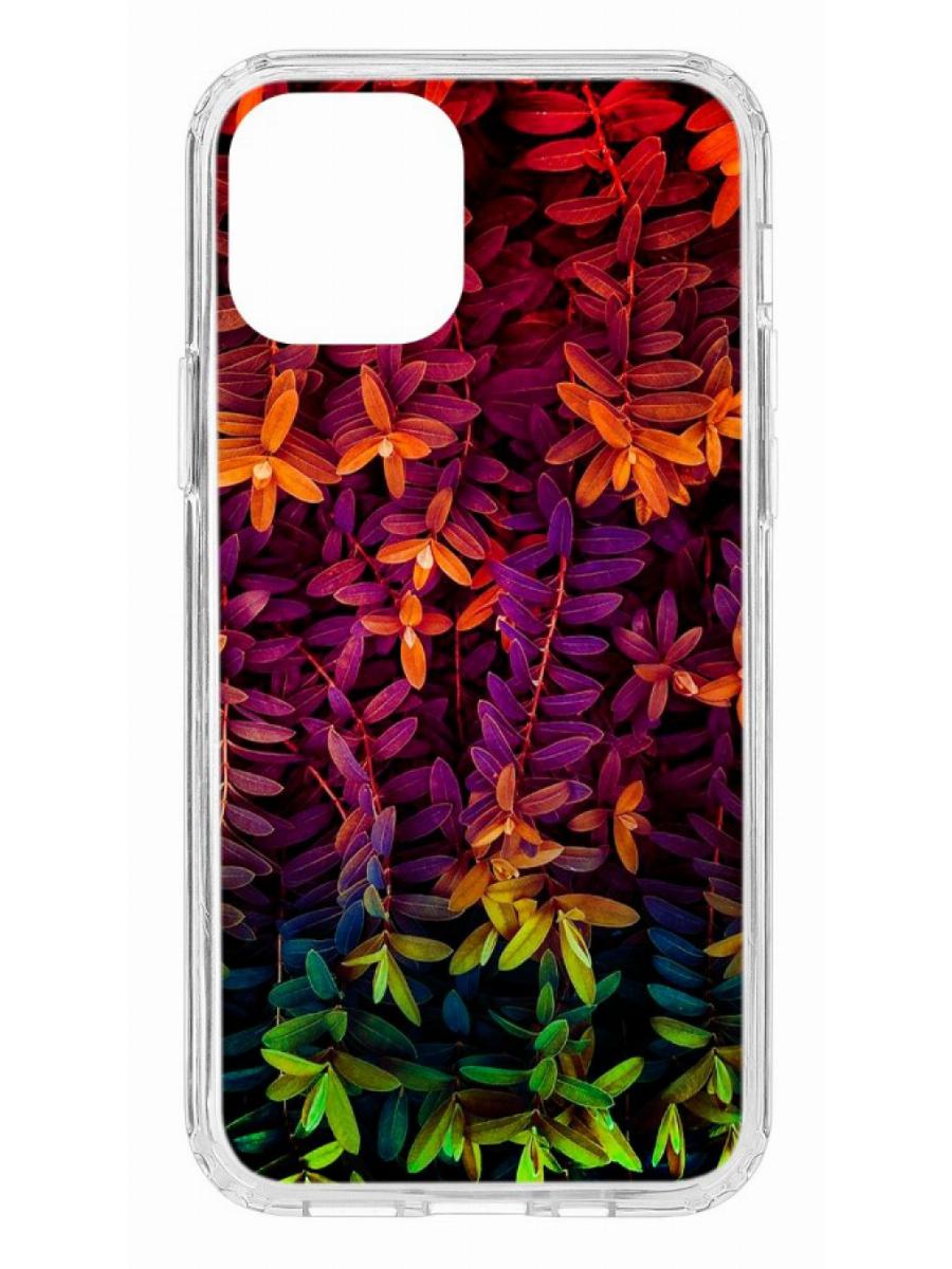 фото Чехол для apple iphone 12 kruche print neon leaves кruче