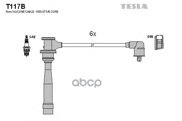 

Комплект Проводов Зажигания TESLA T117B