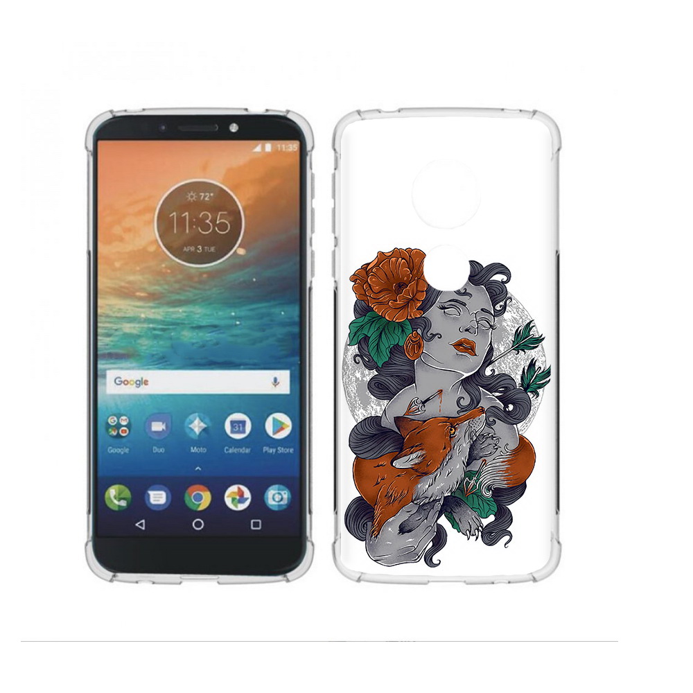 

Чехол MyPads Tocco для Motorola Moto G4 Play темная девушка с лисой (PT115793.374.639), Прозрачный, Tocco