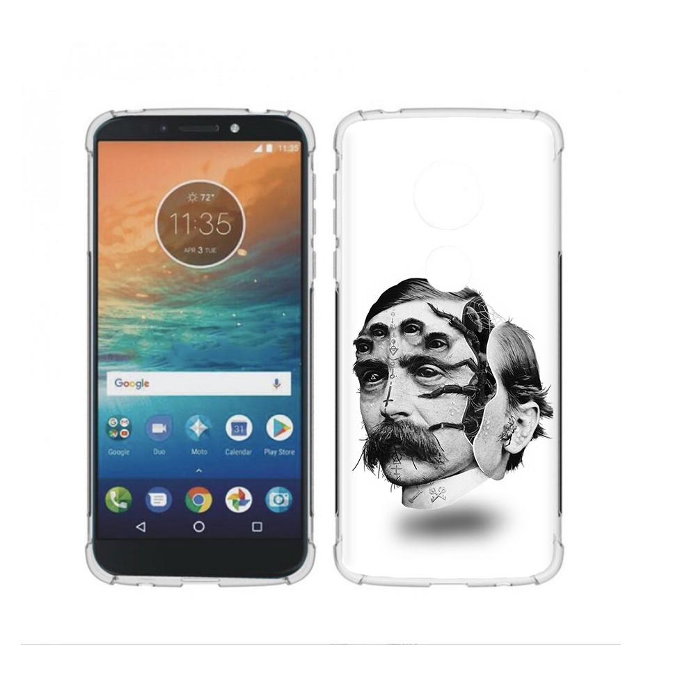 

Чехол MyPads Tocco для Motorola Moto G4 Play страшное лицо мужчины (PT115793.374.629), Прозрачный, Tocco
