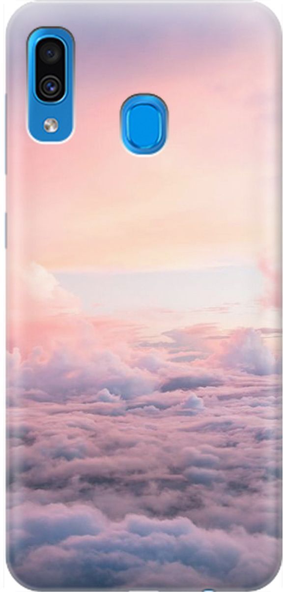 

Чехол на Samsung Galaxy A20/A30 с принтом "Высоко над облаками", Фиолетовый;розовый, 1531
