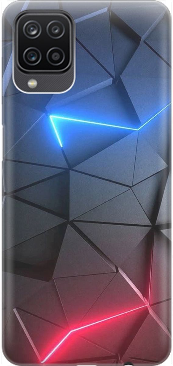 

Чехол на Samsung Galaxy A12/M12 с принтом "Графитовые грани", Серый;синий, 1530