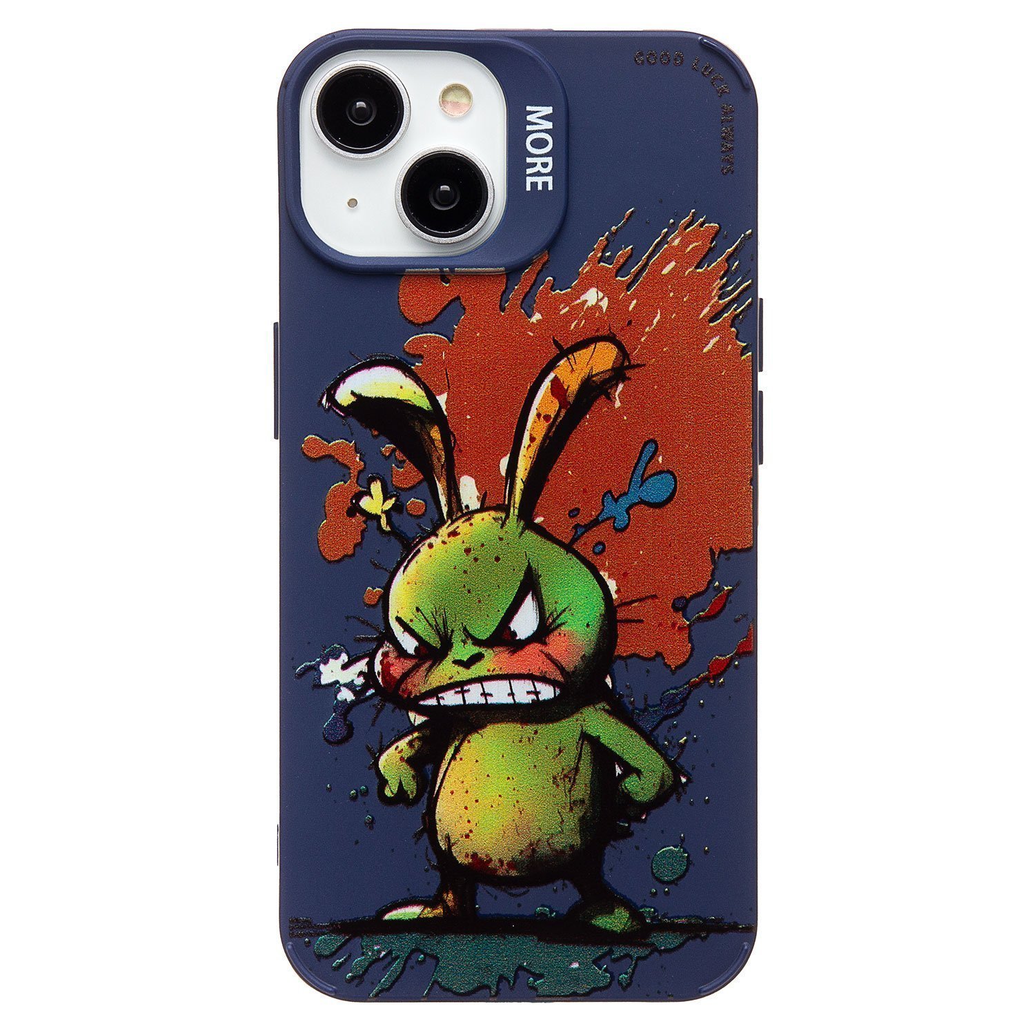 

Чехол iPhone 13, iPhone 14 силиконовый (рис. 335/заяц) <темно-синий>