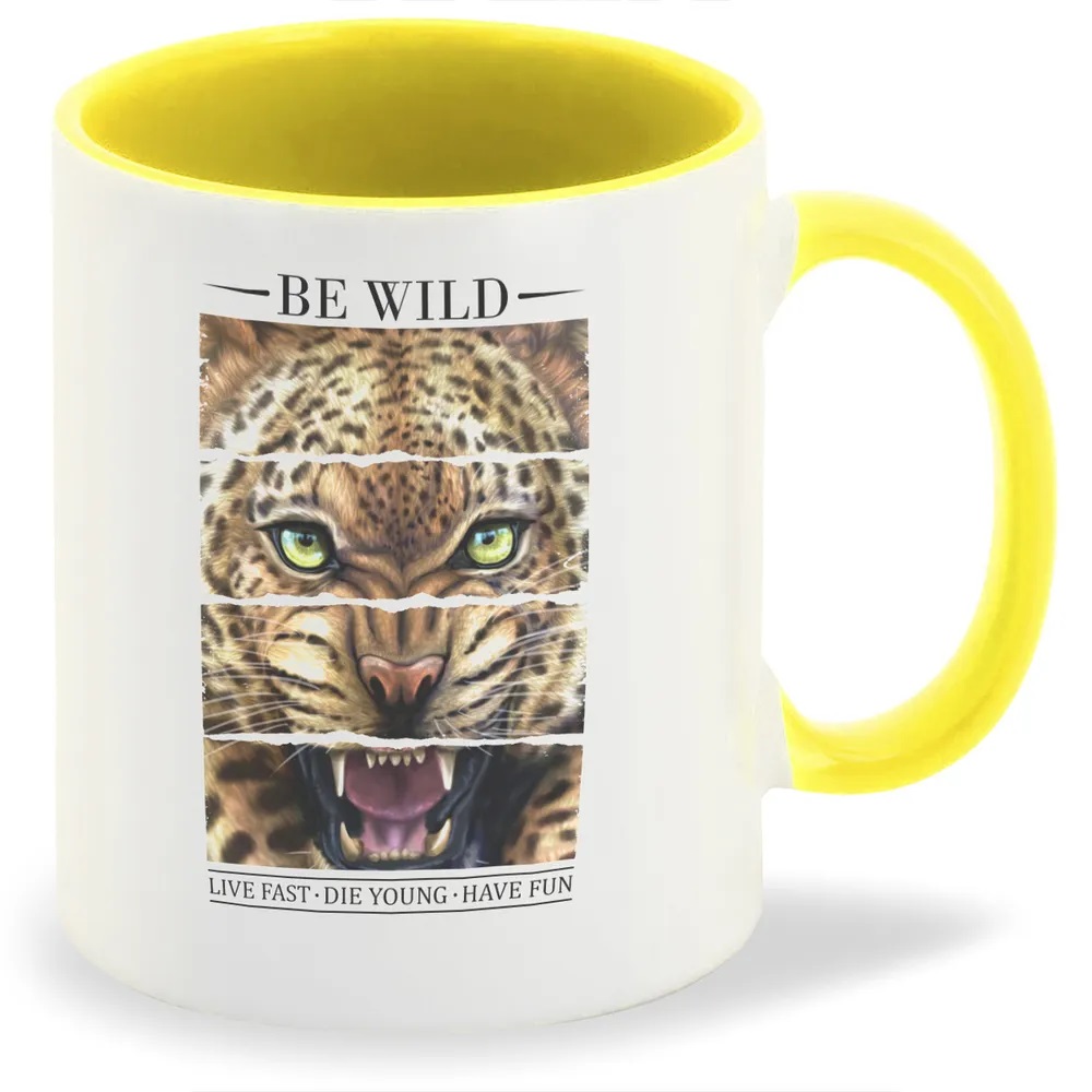 

Кружка CoolPodarok Be wild Live fast Die young Have fun Леопард
