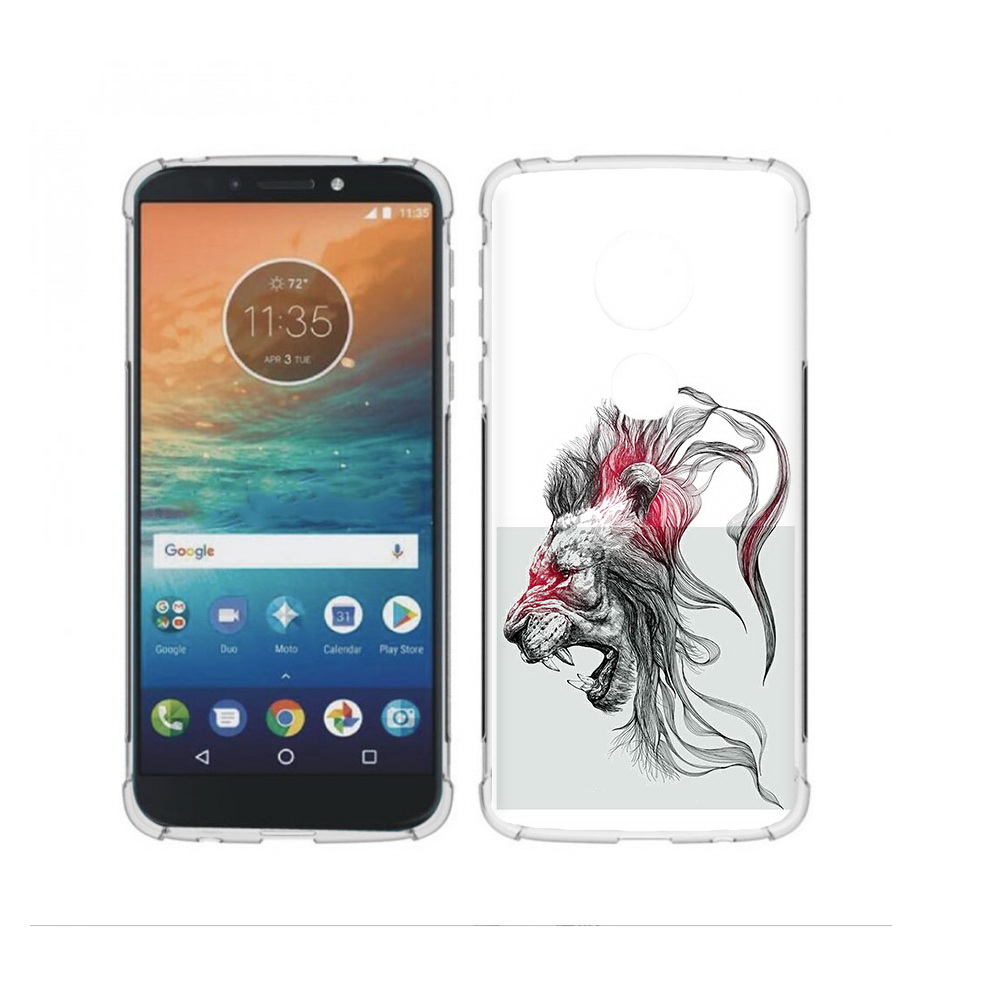 

Чехол MyPads Tocco для Motorola Moto G4 Play разъяренный лев (PT115793.374.576), Прозрачный, Tocco