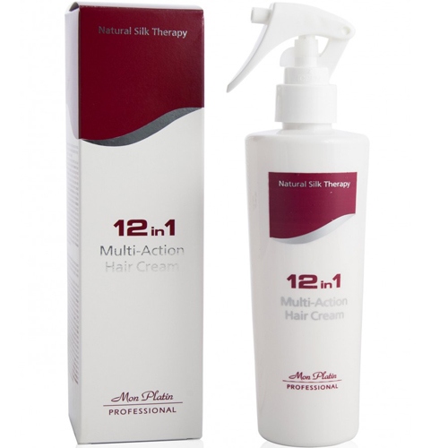 Крем для волос 12 в 1 Mon Platin Professional Natural Silk Therapy Hair Cream, 250 мл