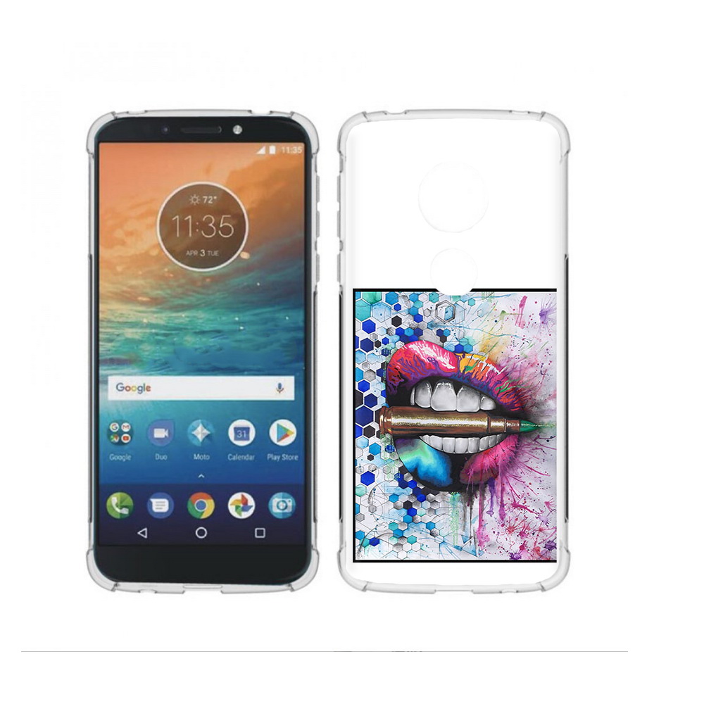 

Чехол MyPads Tocco для Motorola Moto G4 Play разноцветные губы с пулей (PT115793.374.571), Прозрачный, Tocco