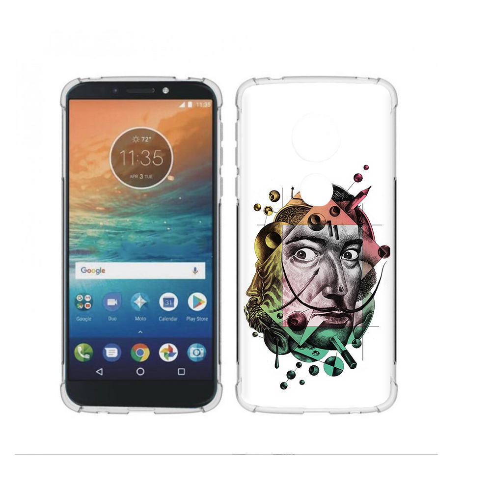 

Чехол MyPads Tocco для Motorola Moto G4 Play разноцветное лицо абстракция, Прозрачный, Tocco