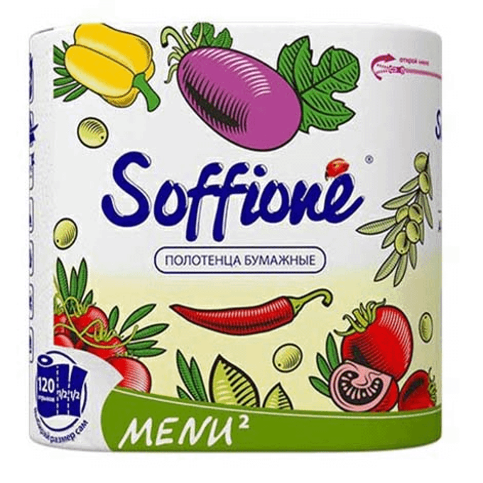 фото Бумажные полотенца soffione menu 2 рулона