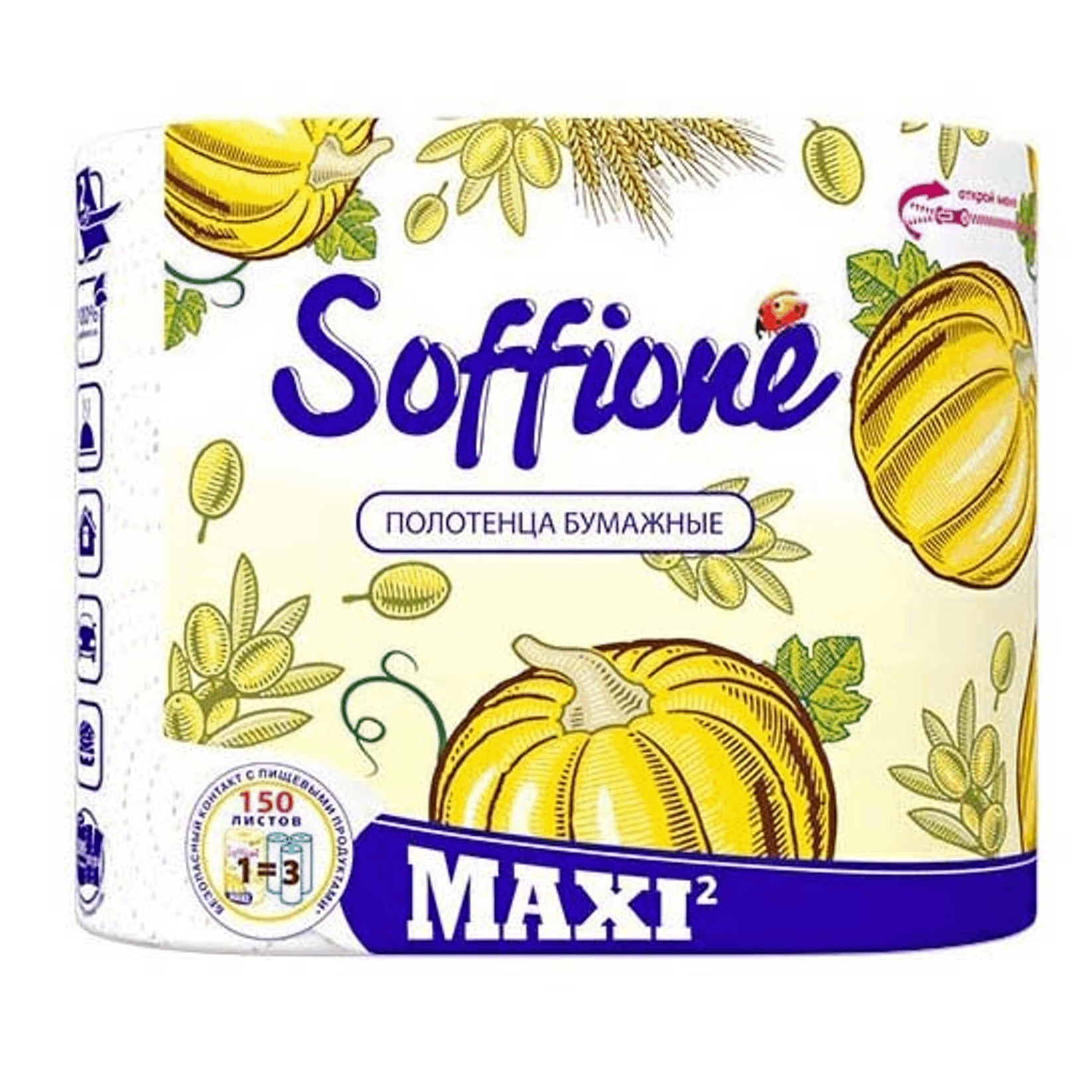 фото Бумажные полотенца soffione maxi двухслойные