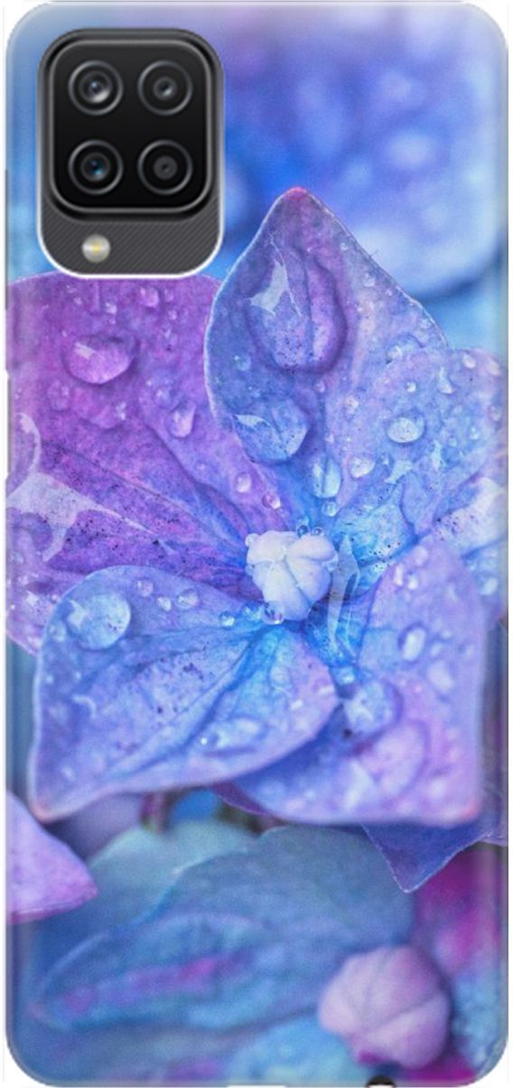 

Чехол на Samsung Galaxy A12/M12 с принтом "Голубой цветочек", Голубой;фиолетовый, 1530