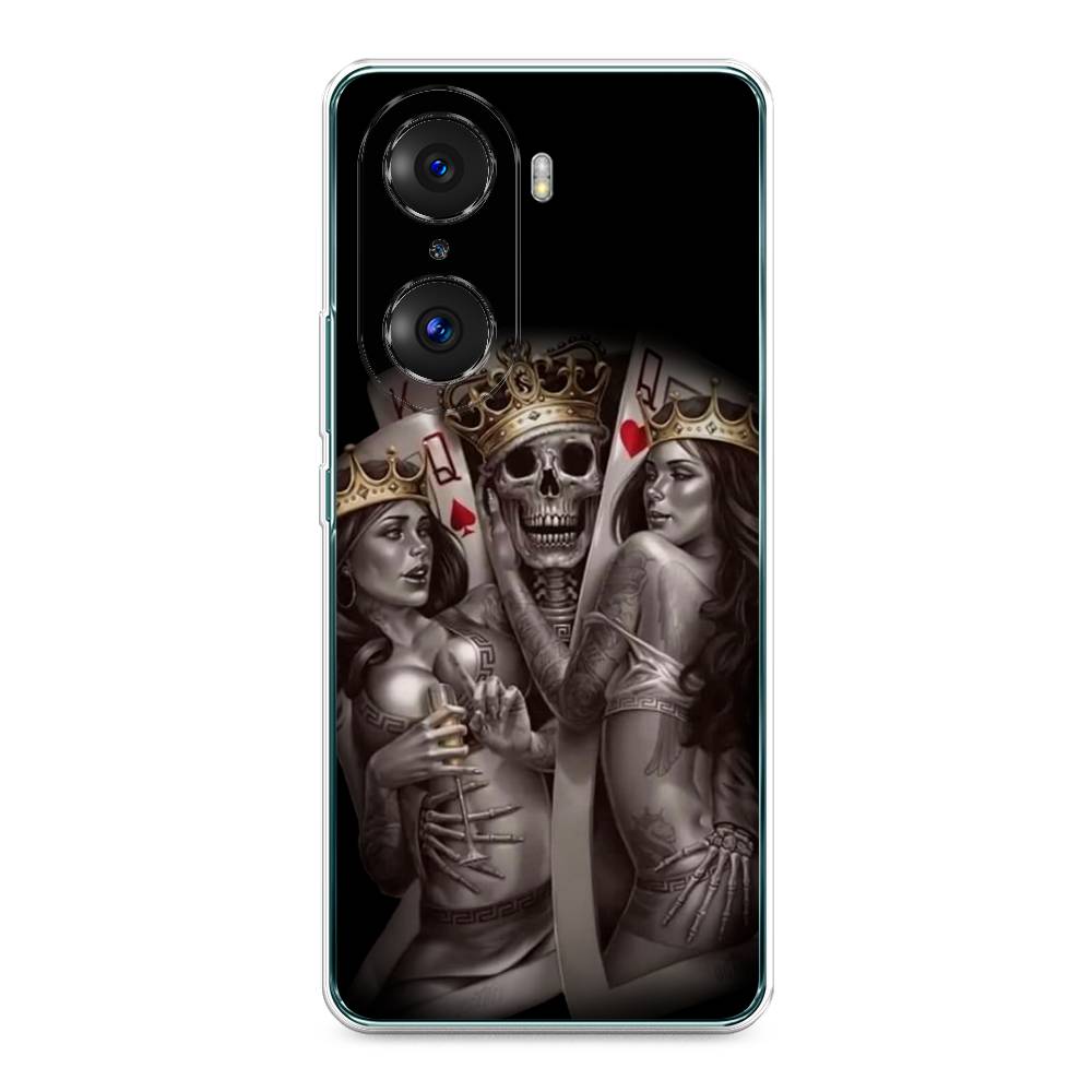 

Чехол на Honor 60 Pro "Карты король и королевы", Серый;желтый, 6106750-6