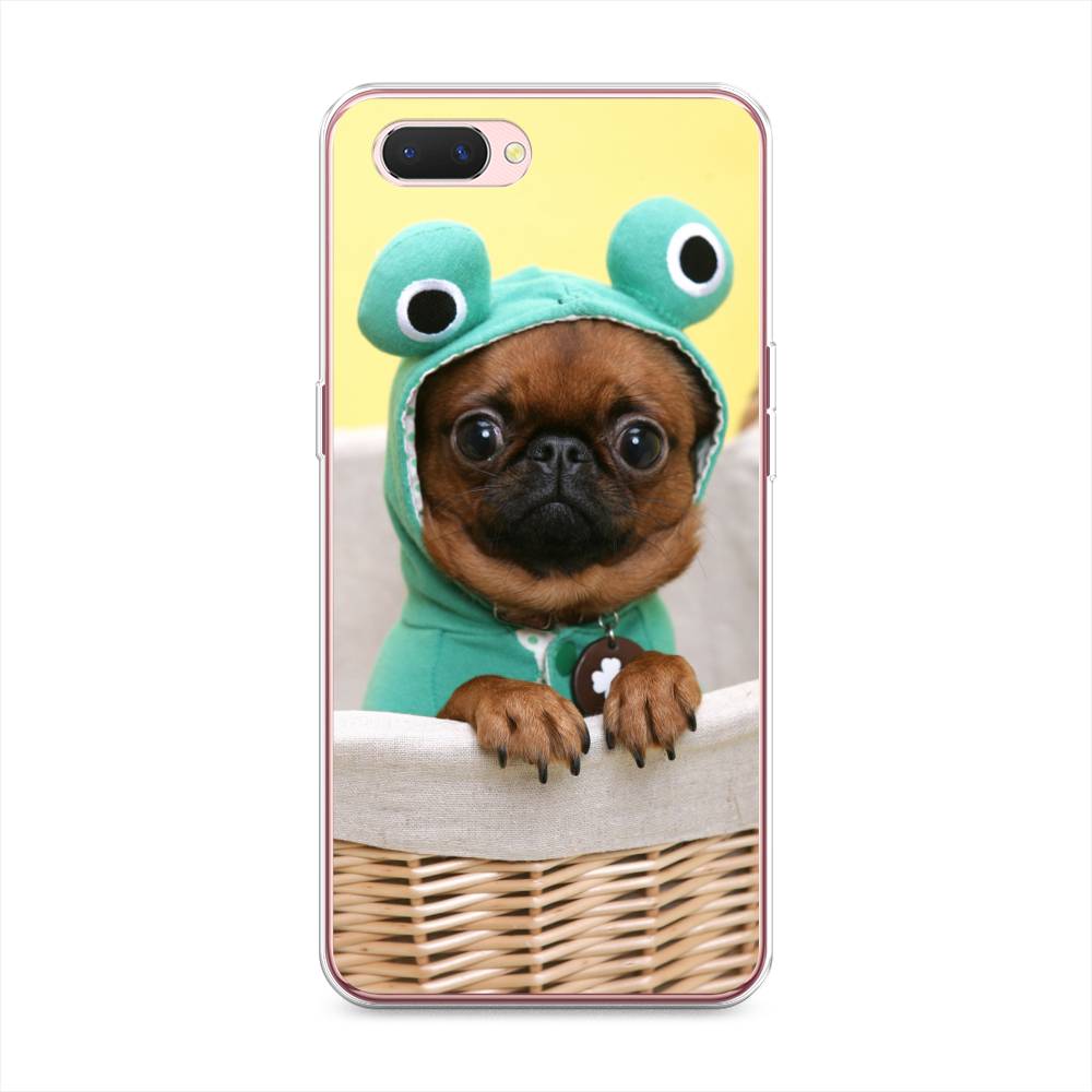 

Чехол на Oppo A3s "Собачка в шапке лягушки", Коричневый;желтый;голубой, 252050-1