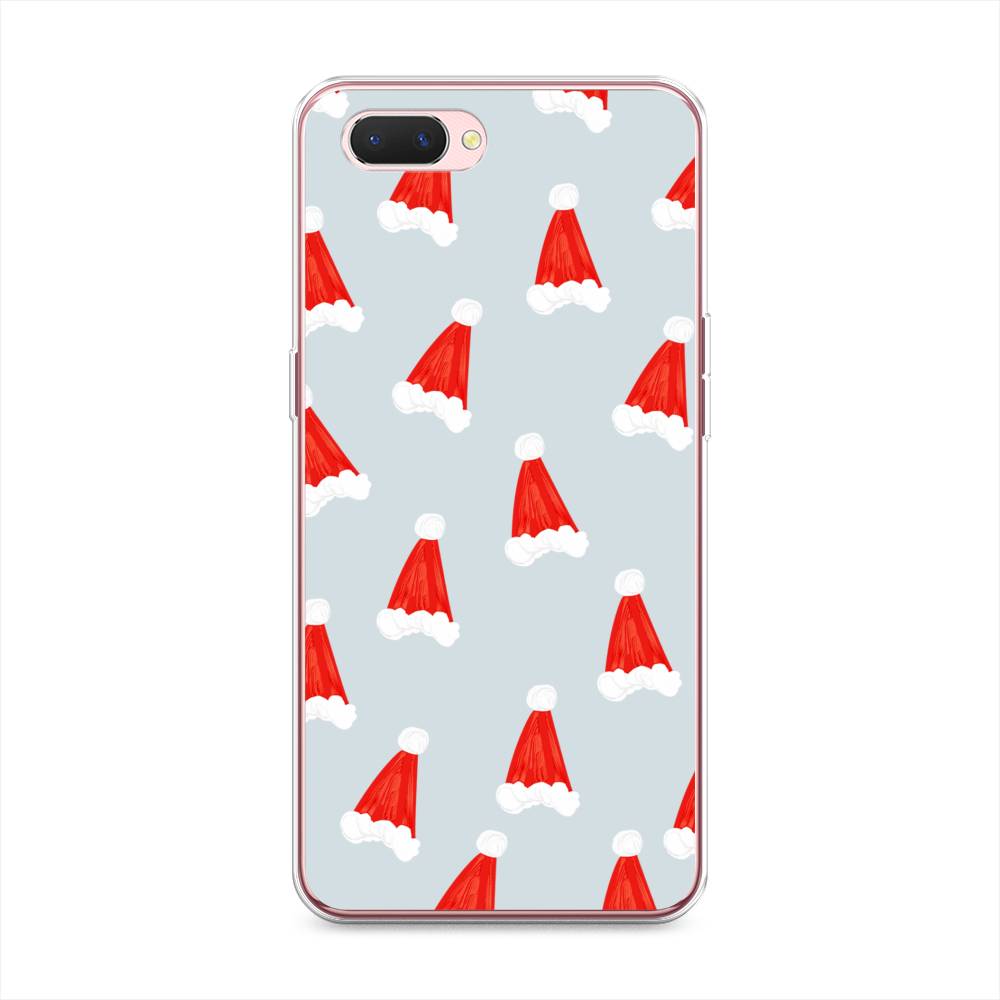

Чехол на Oppo A3s "Новогодние шапочки", Белый;красный;серый, 252050-5