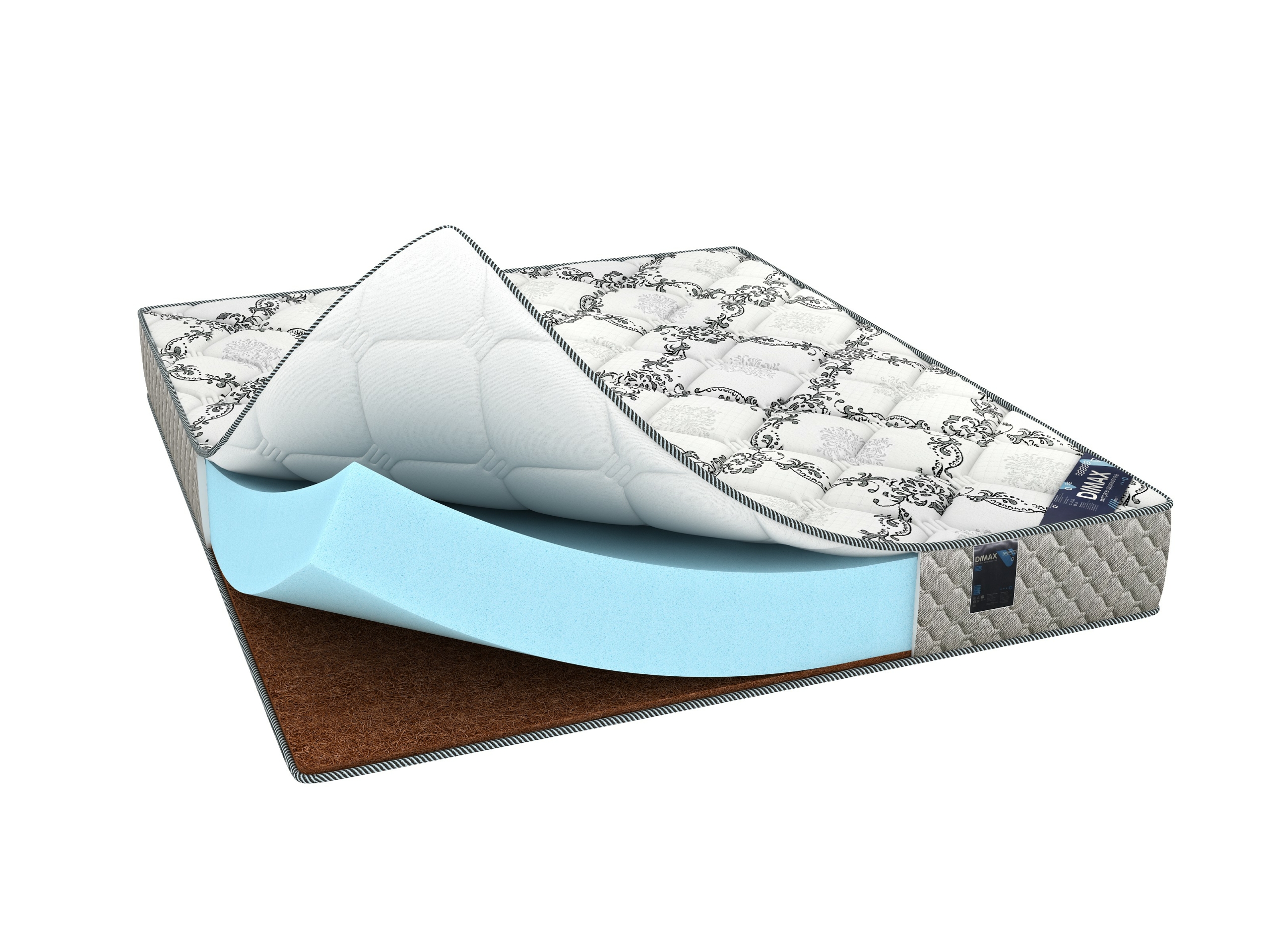 

Матрас Dimax Твист Ролл Симпл 19 80х190, Бежевый;белый;серый;серебристый, Твист Ролл Симпл 19