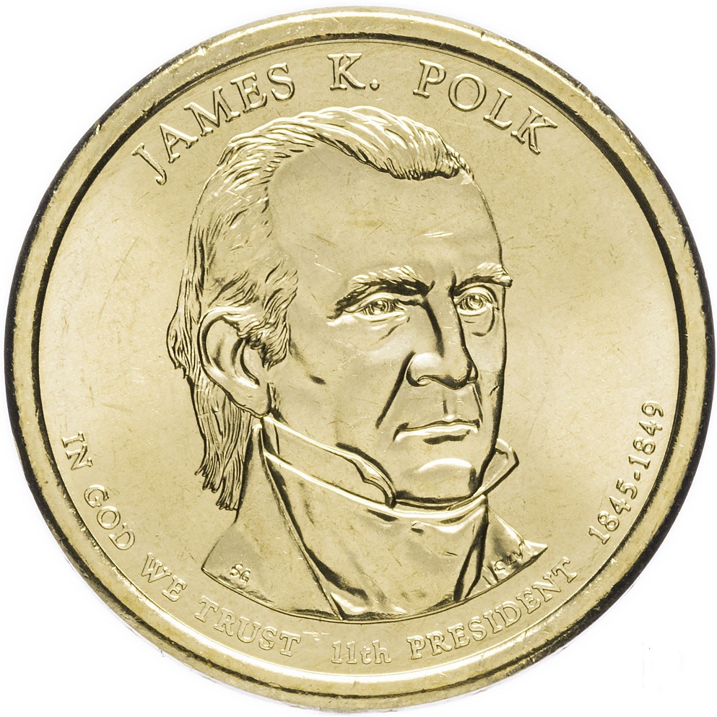 

Монета 1 доллар Джеймс Нокс Полк, Президенты, США, D 2009 UNC