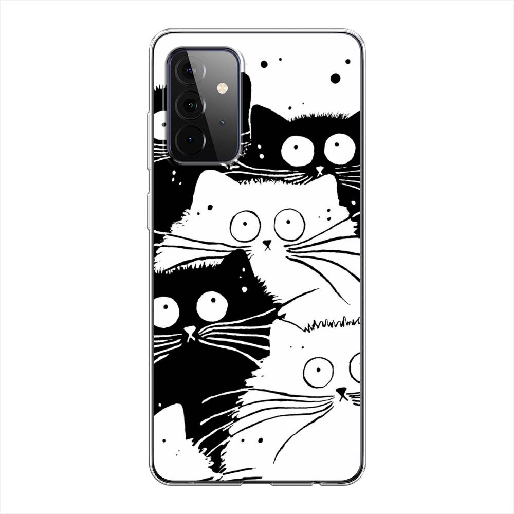 фото Чехол awog "коты черно-белые" для samsung galaxy a72
