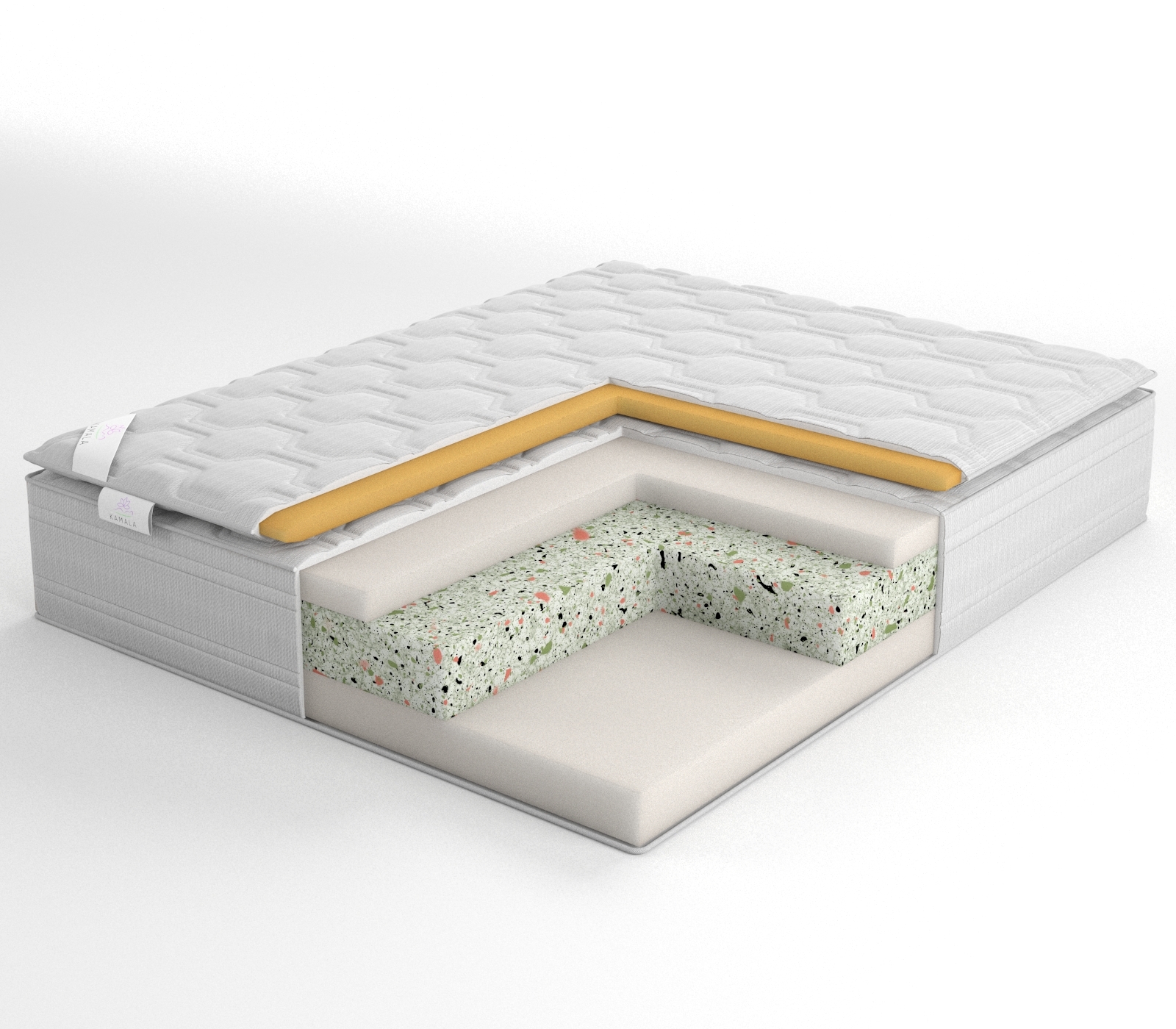 

Матрас Kamala Veg 200х195 серии Эко, Бежевый;белый;серый;серебристый, Veg