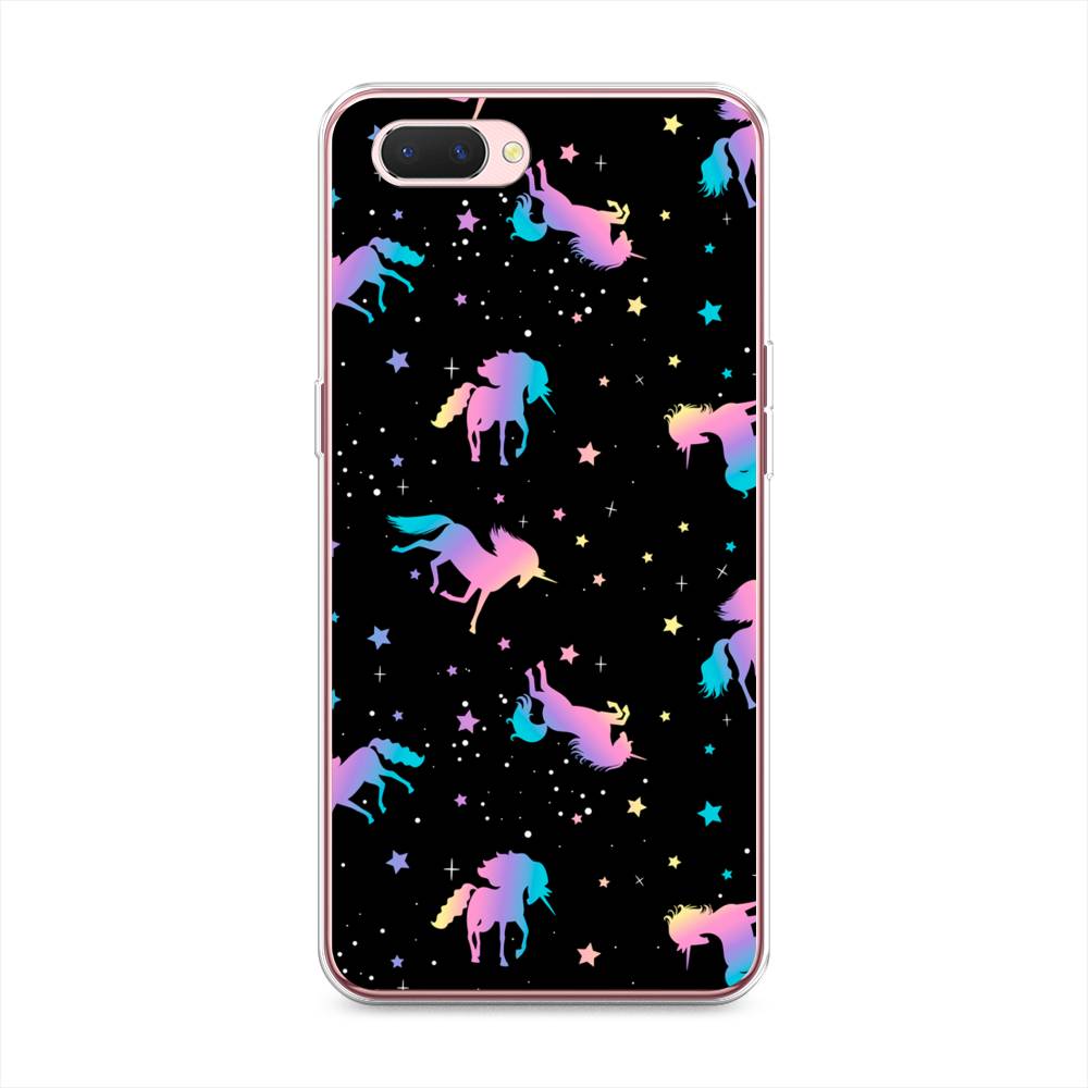 

Чехол на Oppo A3s "Единороги градиент", Черный;розовый;голубой, 252050-1