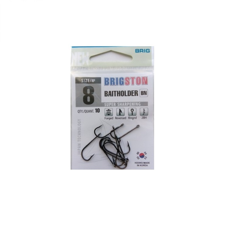 

Крючок одинарный BRIGSTON "BAITHOLDER - RING 2BН" №8 упаковка 10 шт.