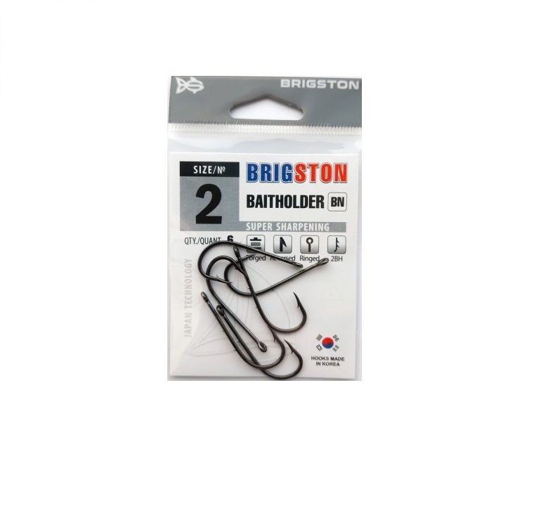 

Крючок одинарный BRIGSTON "BAITHOLDER - RING 2BН" №2 упаковка 6 шт.