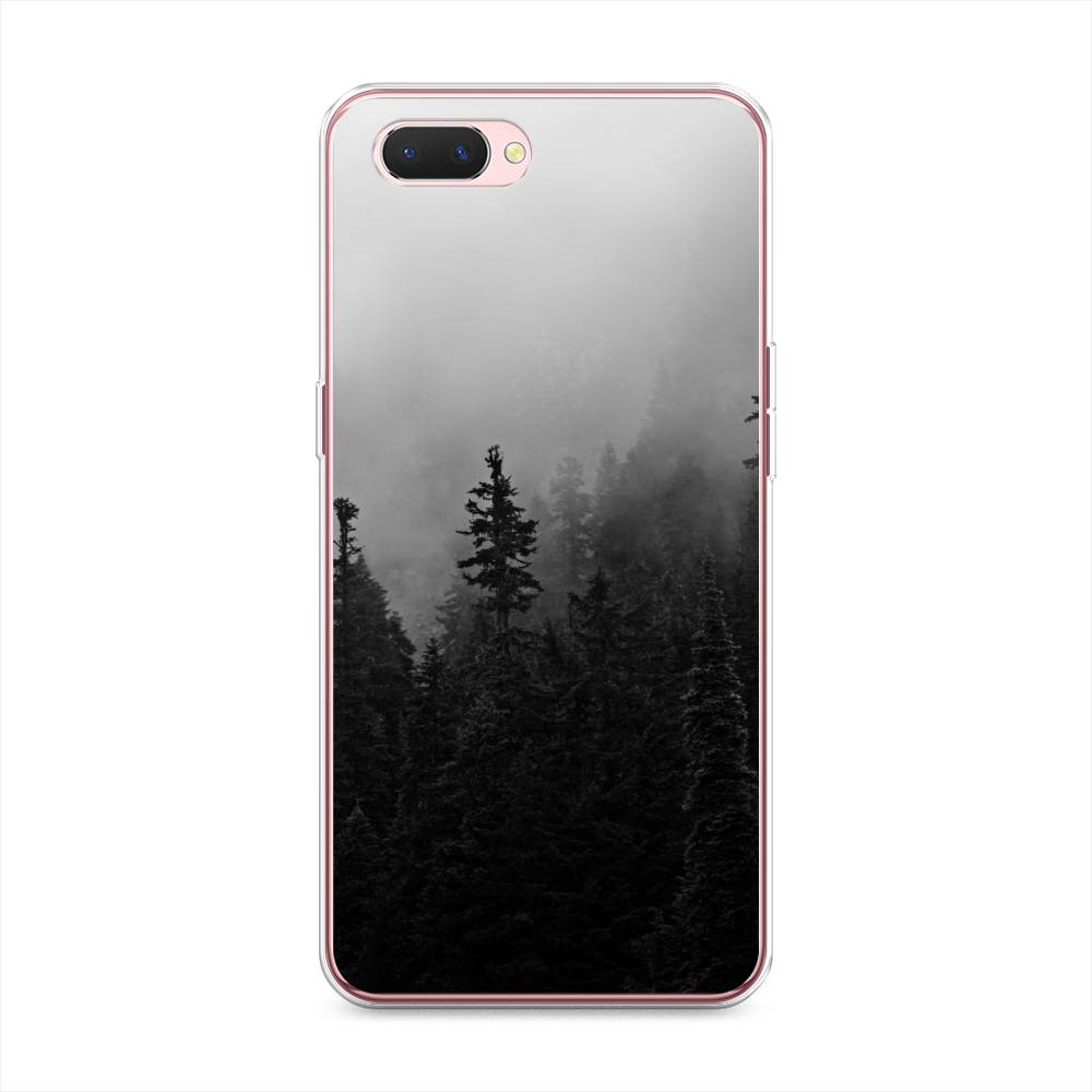

Чехол на Oppo A3s "Туманный лес", Серый;черный, 252050-2