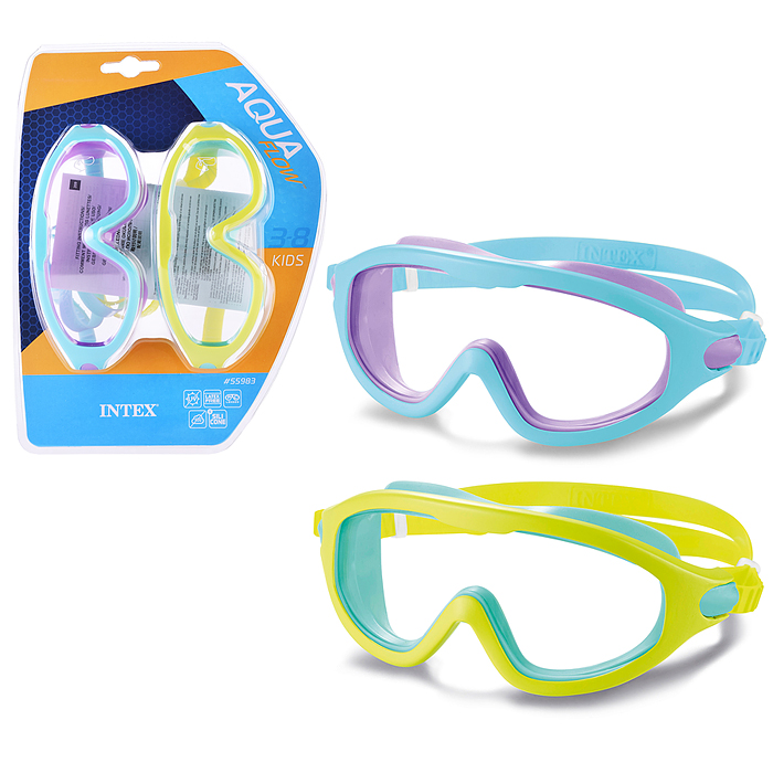 Маска для плавания Kids swim masks 3- 8 лет 2 цвета 55983 INTEX 3024₽