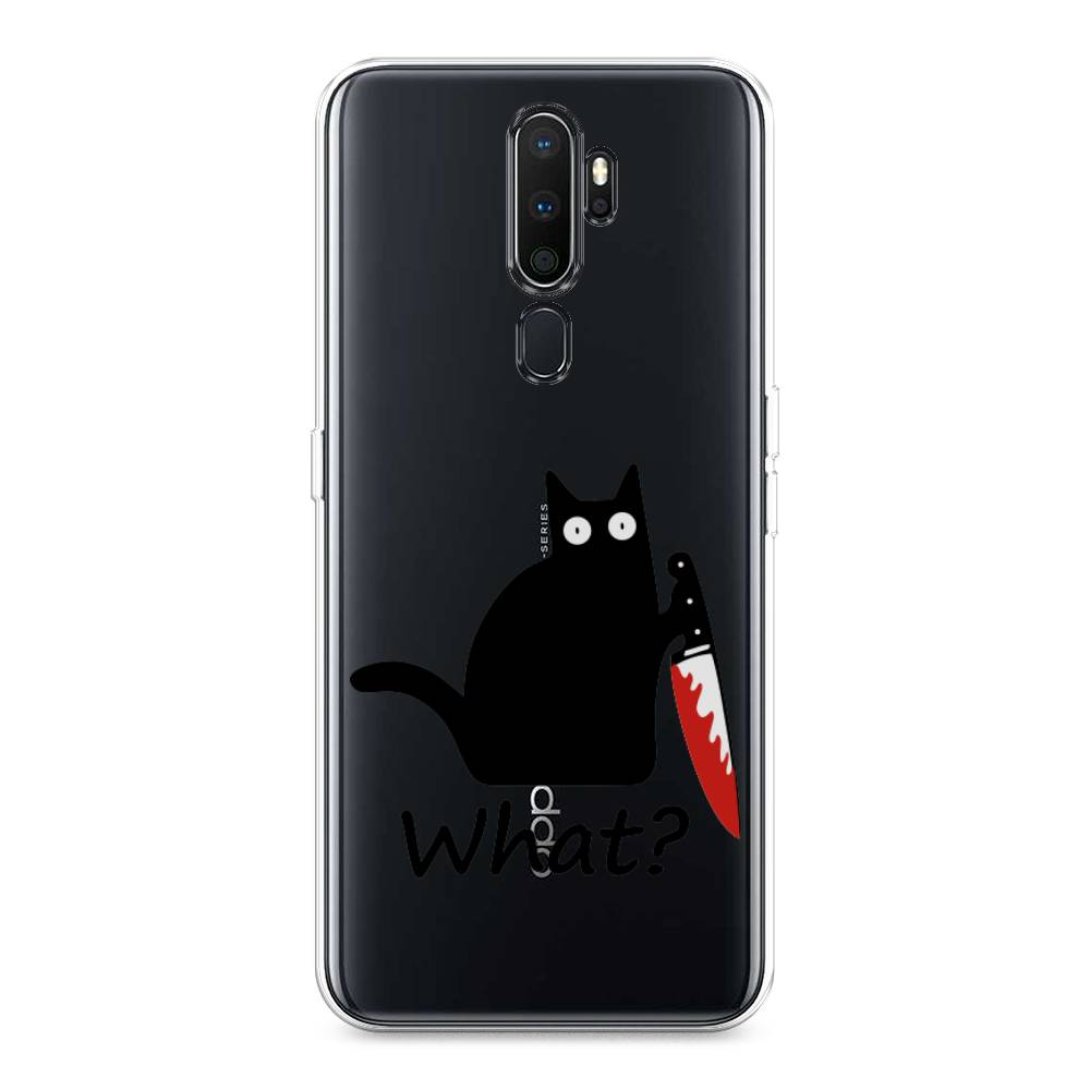 

Чехол на Oppo A5 "Котик с ножом", Черный;красный, 251950-6