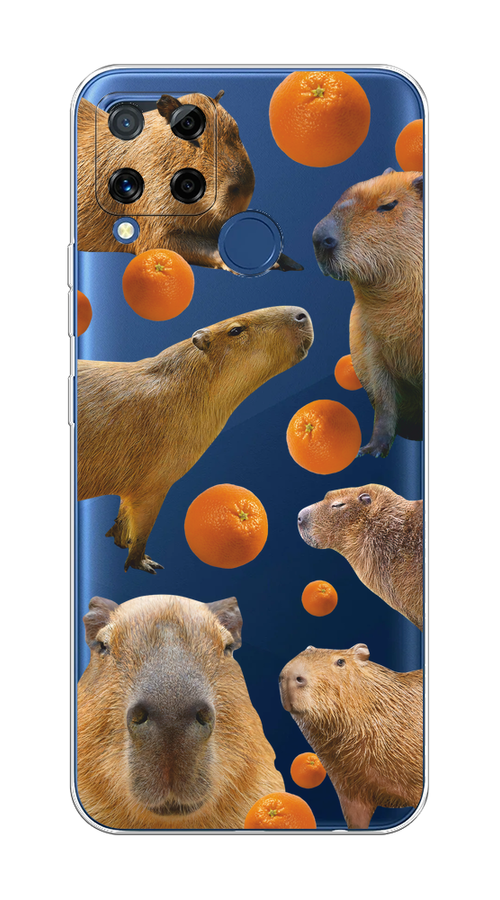 

Чехол на Oppo Realme C15 "Капибара и апельсины", Бежевый;оранжевый, 255050-1