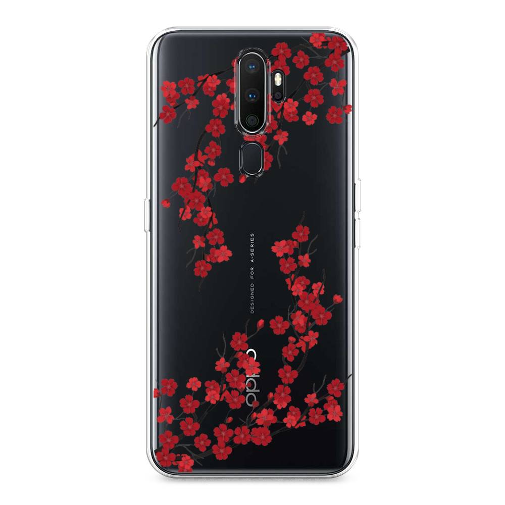 

Чехол на Oppo A5 "Красная сакура", Красный;черный, 251950-2