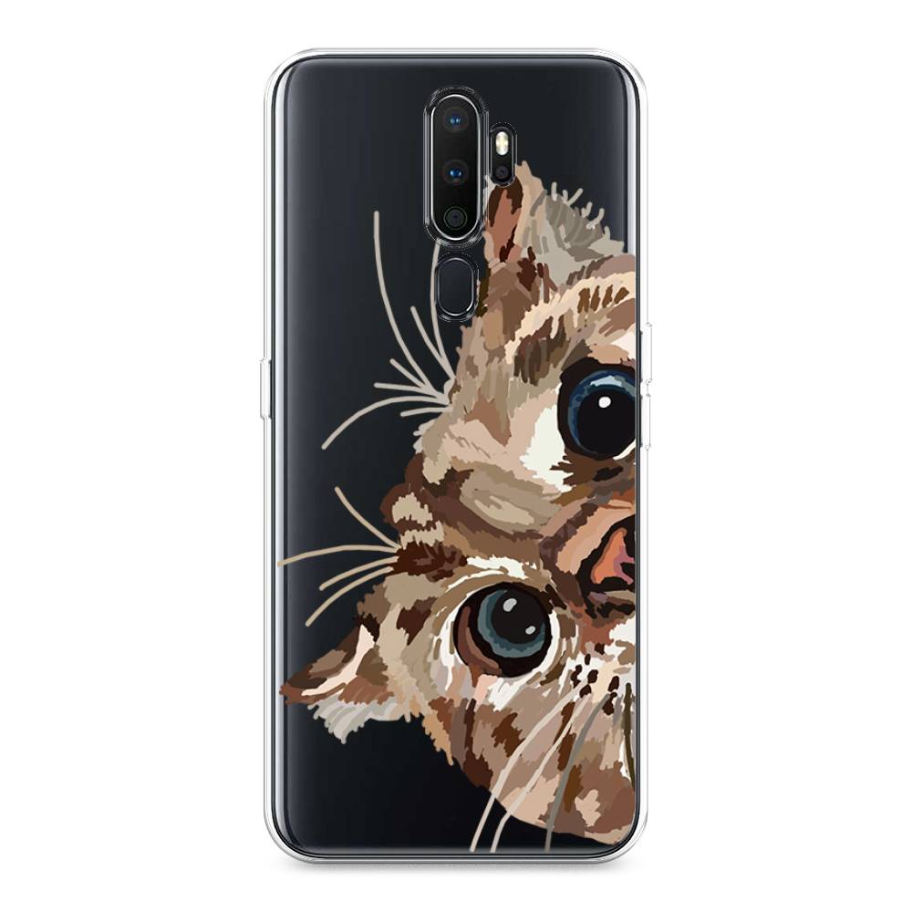 

Чехол на Oppo A5 "Любопытный кот", Коричневый;синий;черный, 251950-1