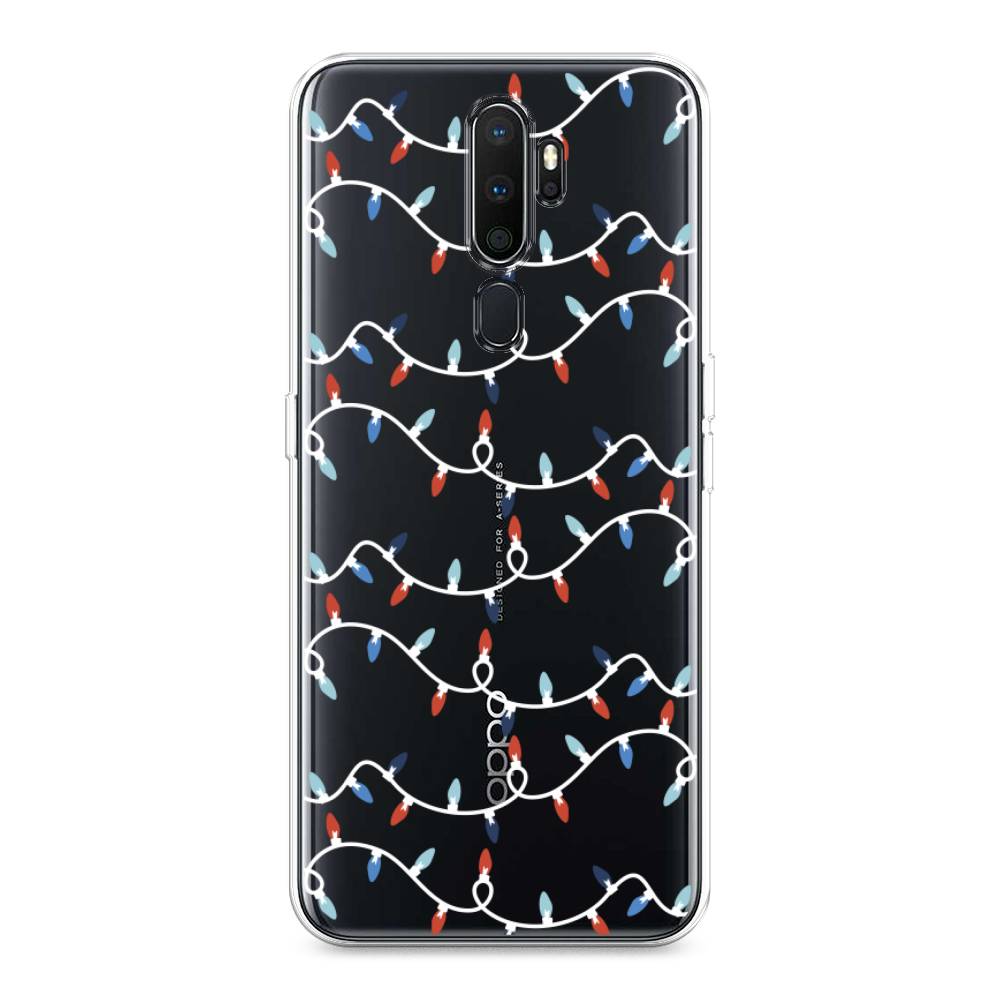 

Чехол на Oppo A5 "Разноцветная гирлянда", Белый;красный;синий, 251950-5