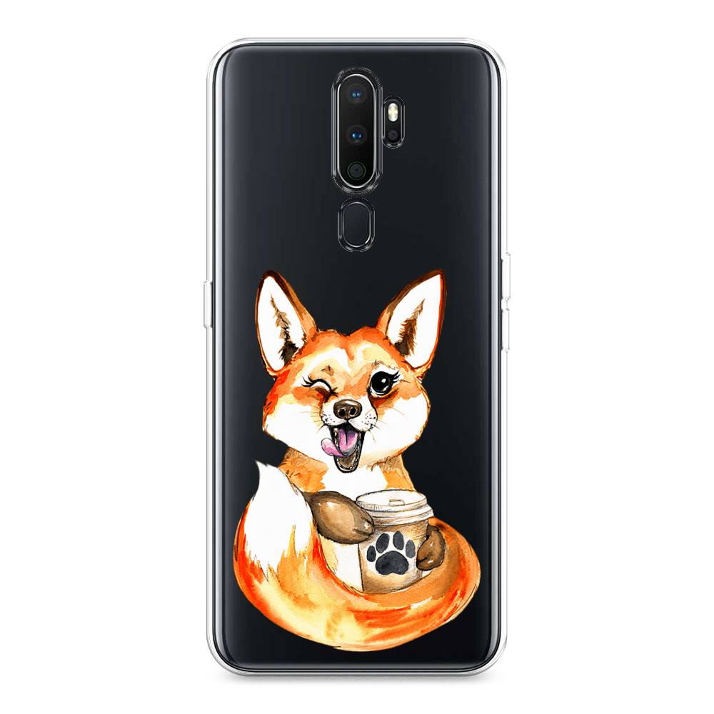 

Чехол на Oppo A5 "Подмигивающая лиса с кофе", Оранжевый;белый;коричневый, 251950-4