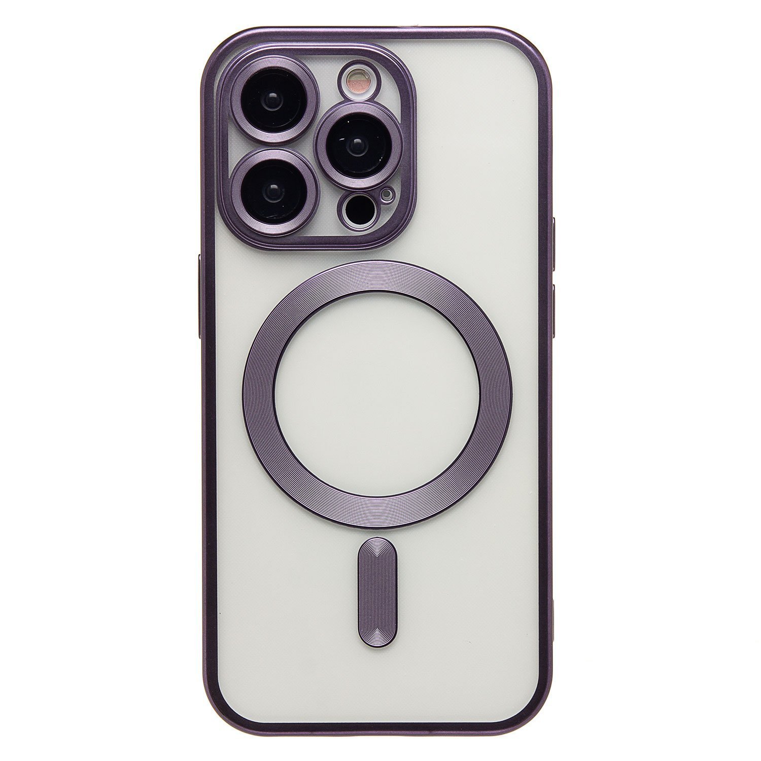Чехол iPhone 14 Pro силиконовый MagSafe 7 <темно-фиолетовый>