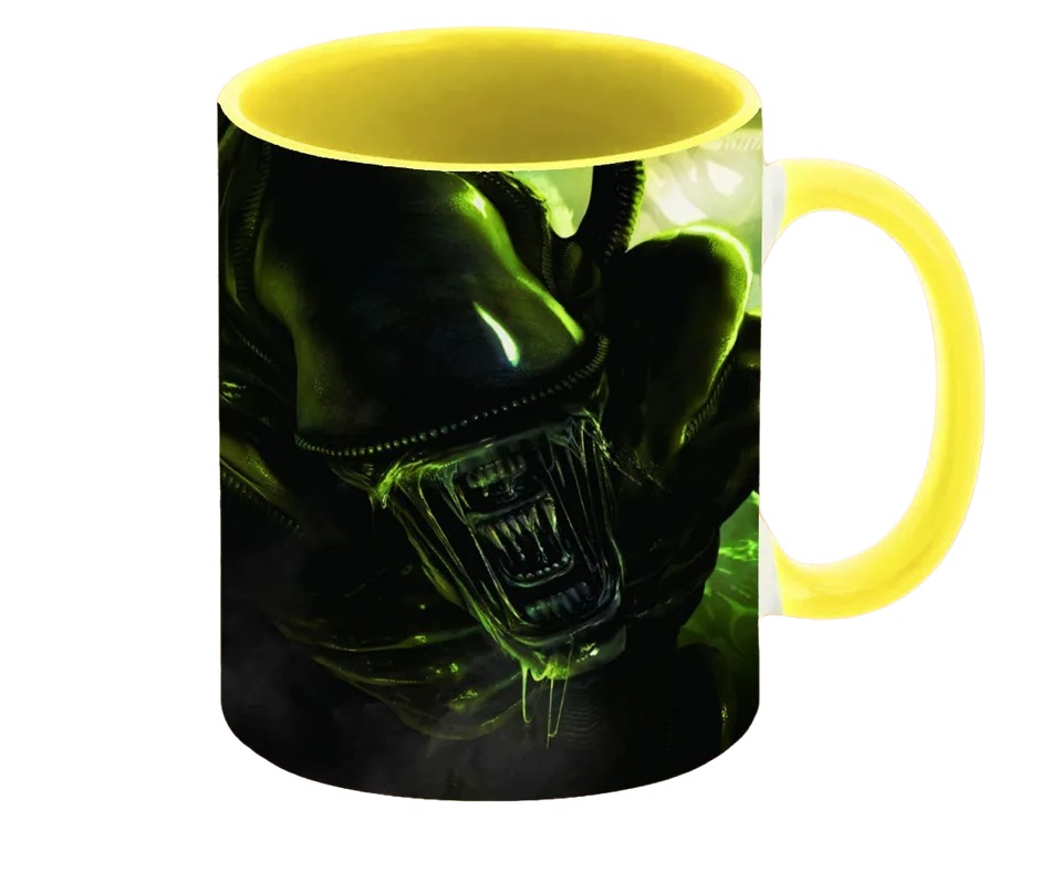 

Кружка CoolPodarok aliens colonial marines Чужой зелёные тона