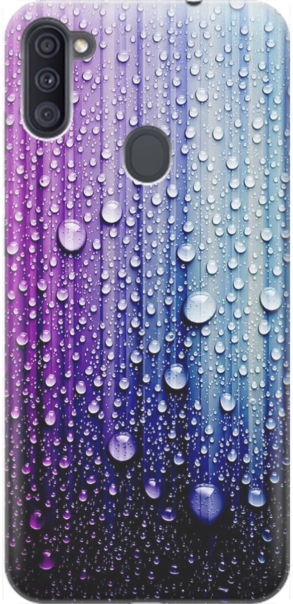

Чехол на Samsung Galaxy A11/M11 с принтом "Капли на голубом", Голубой;фиолетовый, 1529