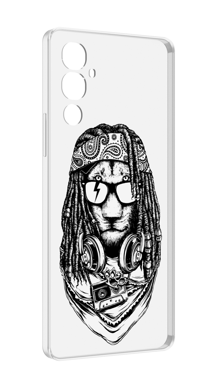

Чехол MyPads дреды льва для Tecno Pova 4, Прозрачный, Tocco