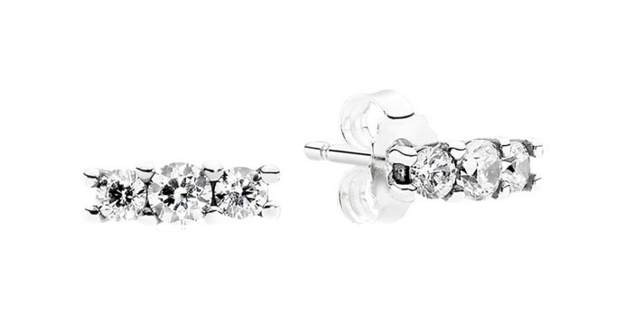 

Серьги-пусеты женские Pandora 290725CZ из серебра, цирконий, 290725CZ