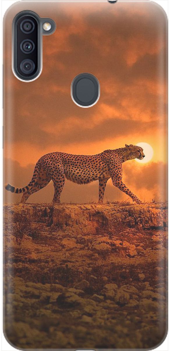

Чехол на Samsung Galaxy A11/M11 с принтом "Закатный гепард", Коричневый;оранжевый, 1965