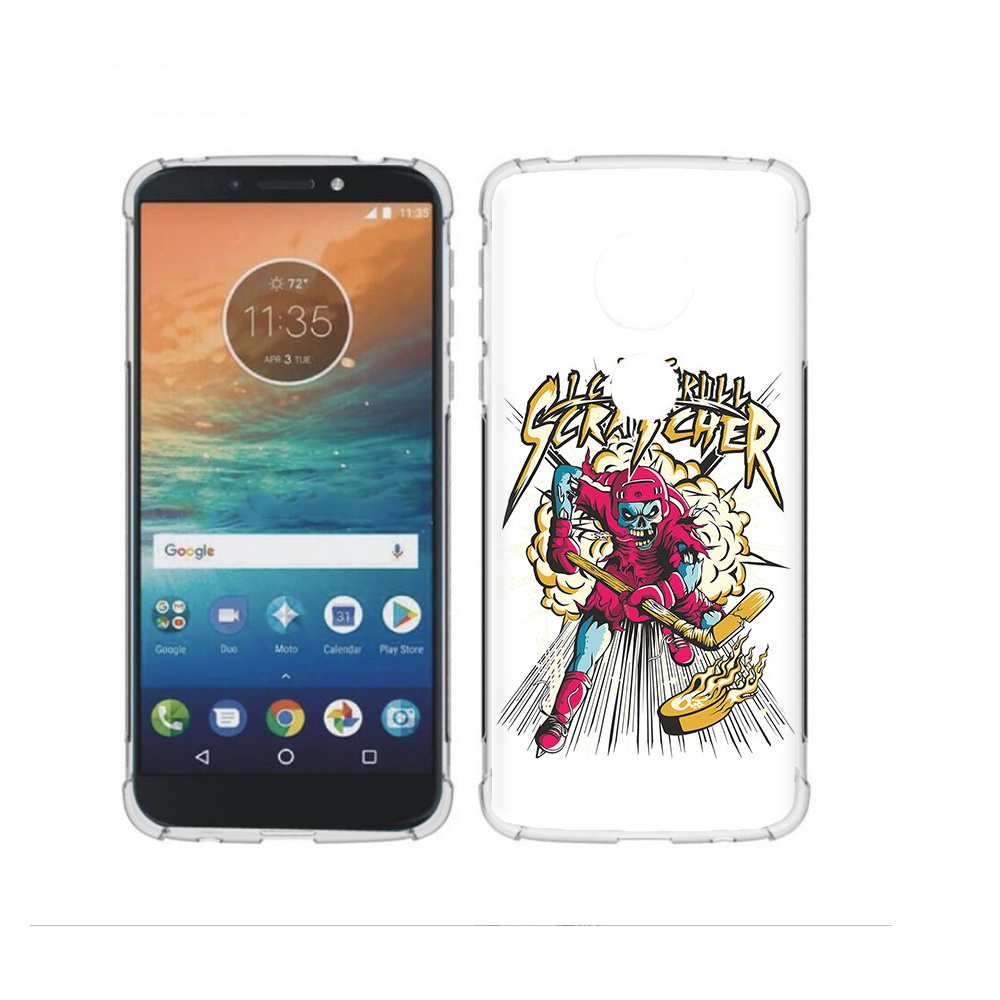 

Чехол MyPads Tocco для Motorola Moto G4 Play нарисованный скелет хоккеист, Прозрачный, Tocco