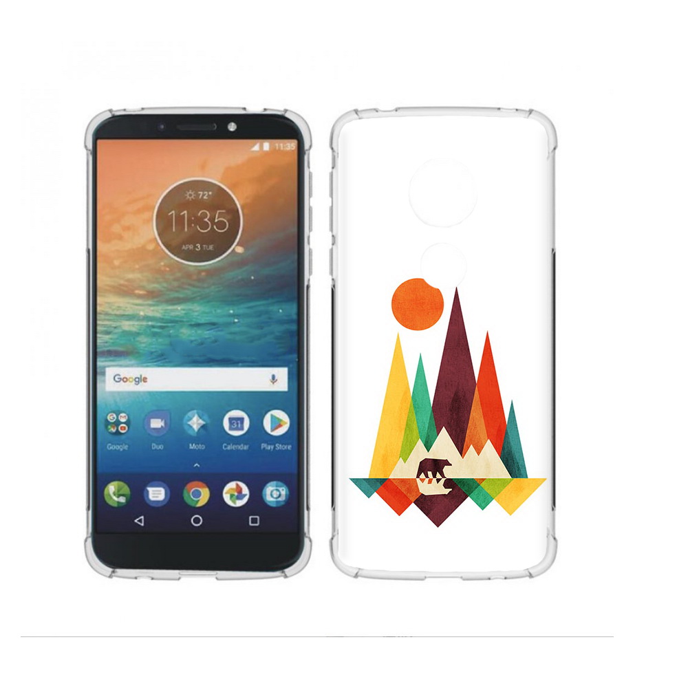 

Чехол MyPads Tocco для Motorola Moto G4 Play нарисованные горы с медведем, Прозрачный, Tocco
