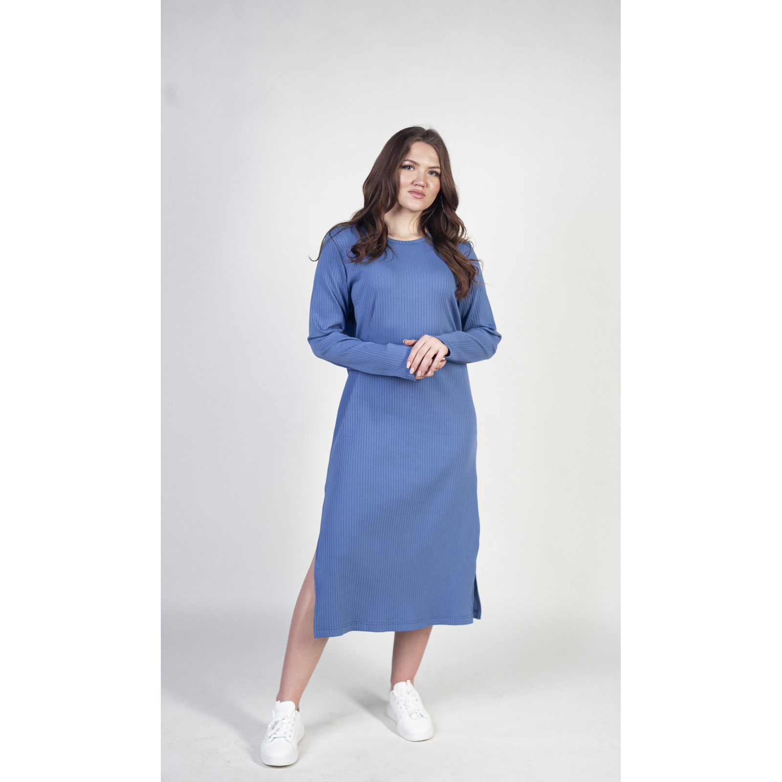 Платье женское Instance рубчик голубое 62 RU