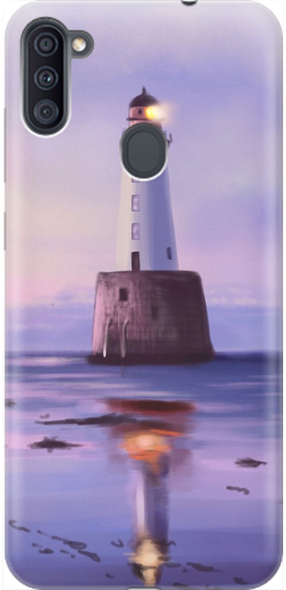 

Силиконовый чехол на Samsung Galaxy A11/M11 с принтом "Маяк", Синий;фиолетовый, 1965