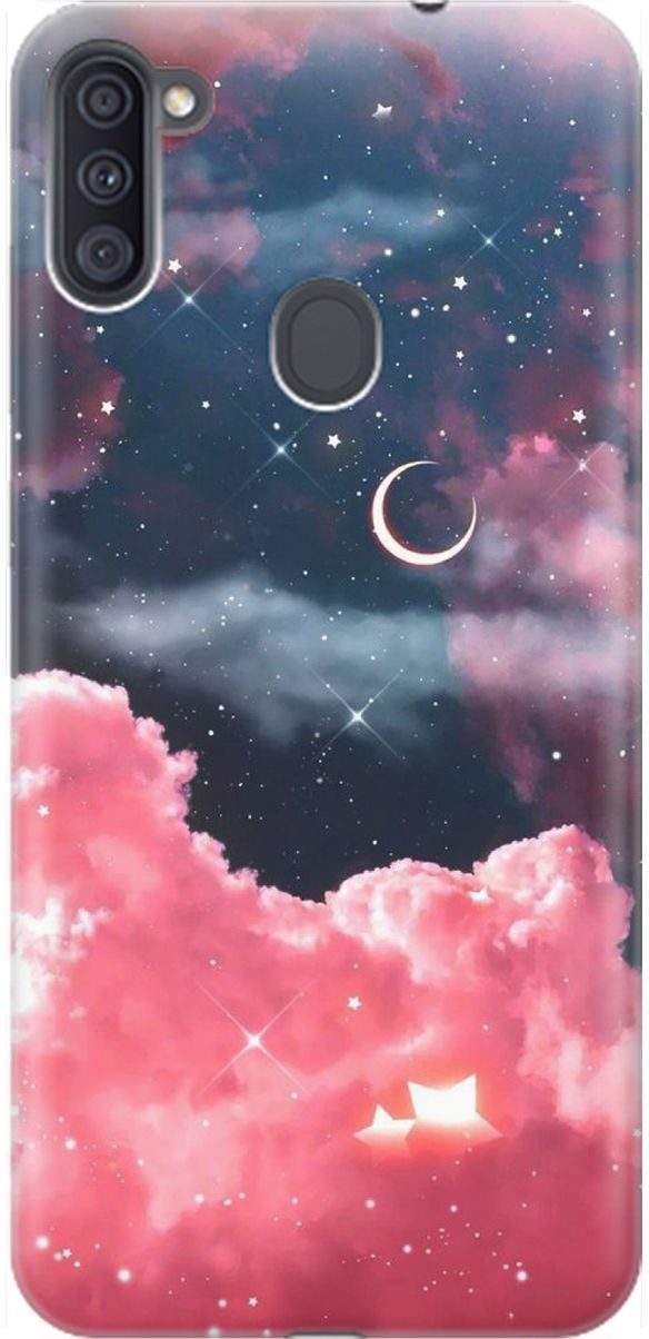 

Чехол на Samsung Galaxy A11/M11 с принтом "Месяц и розовые облака", 1529