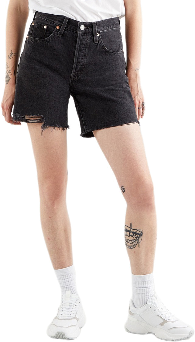

Джинсовые шорты женские Levi's 501 Mid Thigh черные 30, Черный, 501 Mid Thigh