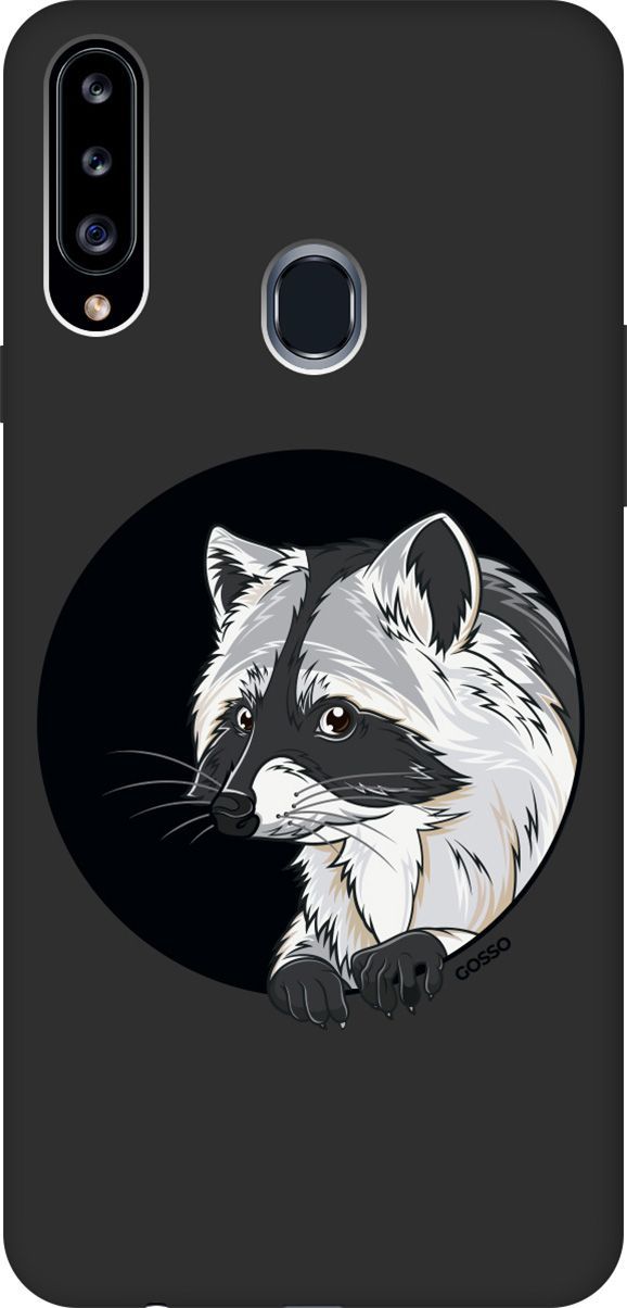 

Матовый чехол на Samsung Galaxy A20s с принтом "Raccon in a Hollow" черный, Черный;белый, 614