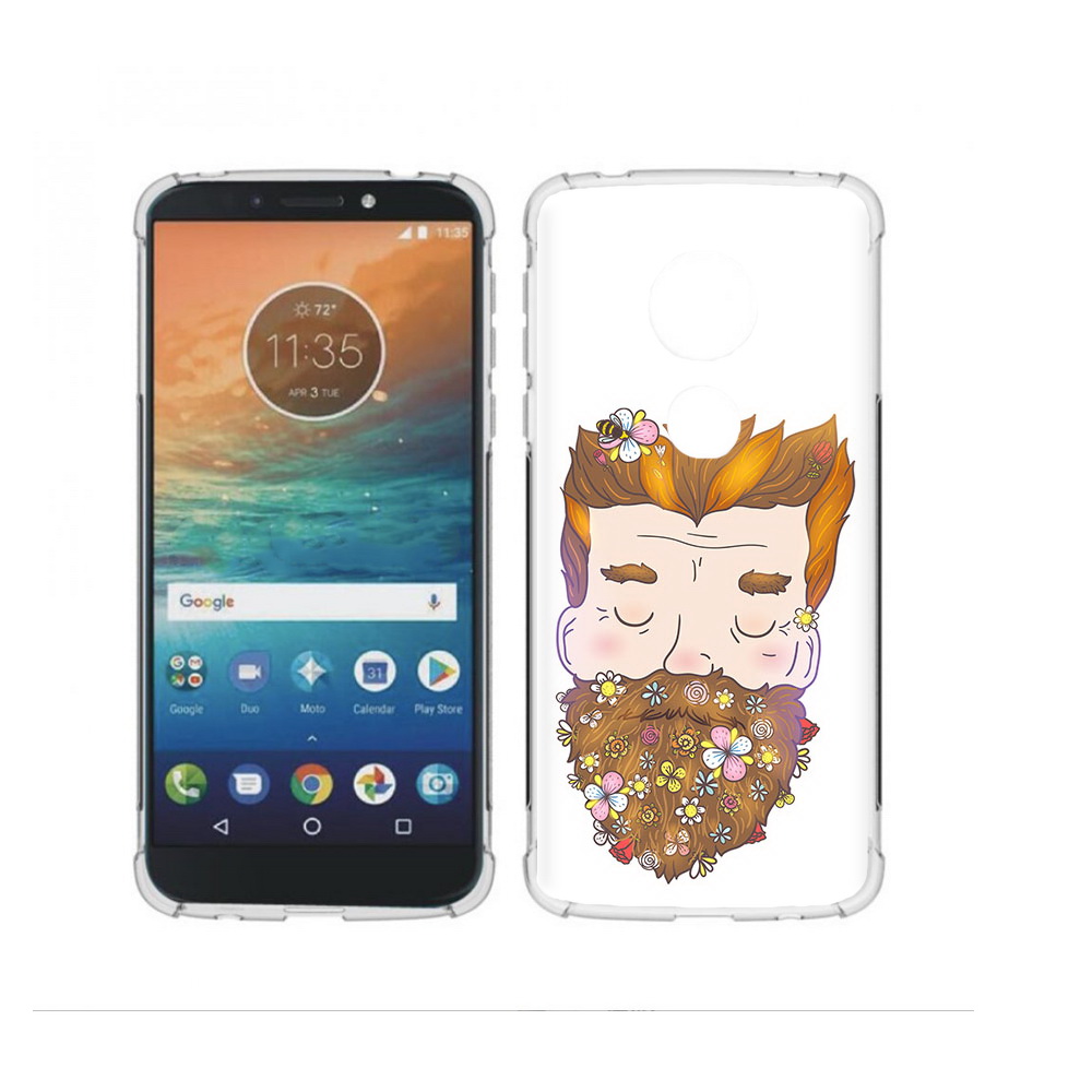 

Чехол MyPads Tocco для Motorola Moto G4 Play мужчина с цветами в бороде (PT115793.374.489), Прозрачный, Tocco