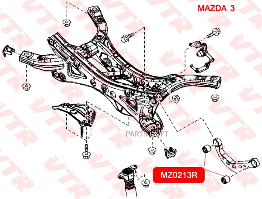 

Сайлентблок Рычага Задней Подвески, Наружный VTR MZ0213R