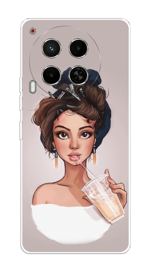 

Чехол на Tecno Camon 30 5G "Девушка с фраппе", Серый, 305550-1