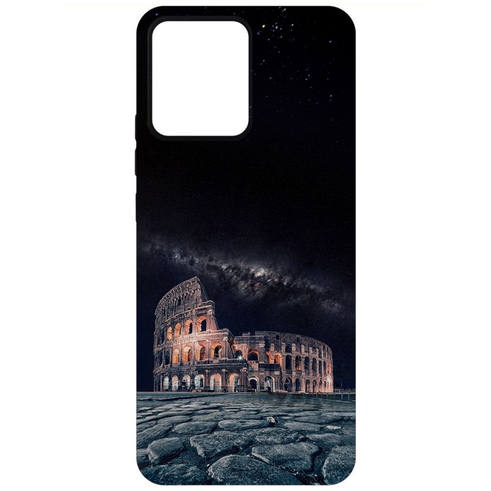 Чехол-накладка Krutoff Soft Case Италия, Колизей для Realme Narzo 50i Prime черный